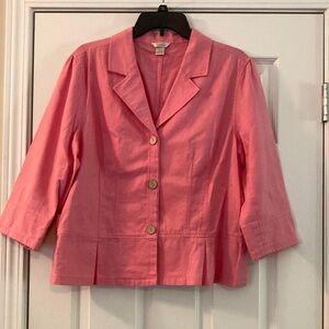 Christopher & Banks Pink Blazer with Notched Lapel and Tailored Fit